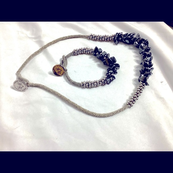 Joseph Nogucci Dark stone, beaded, and woven statement necklace - like new - Picture 6 of 6